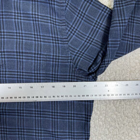 UNTUCKit Lucente Flannel Shirt Men’s Medium Blue Plaid Button Up Long Sleeve - Picture 8 of 9
